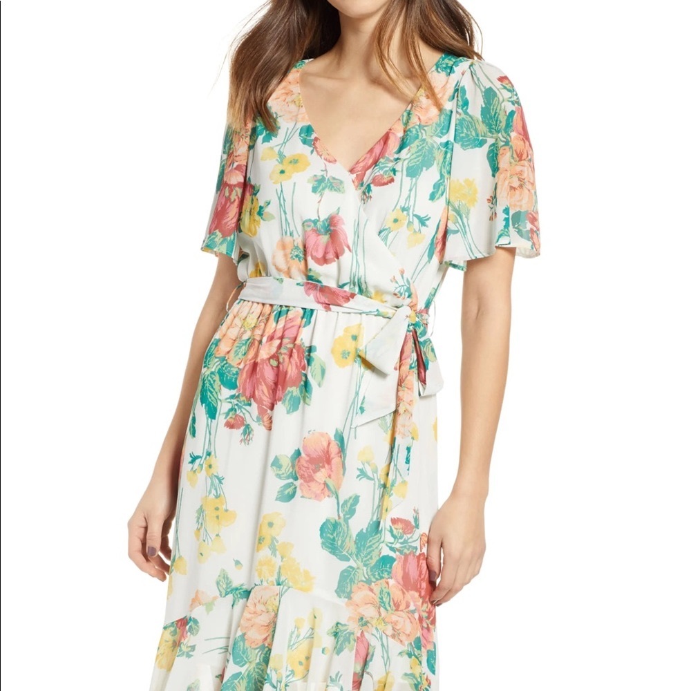 Leith flutter sleeve high low dress